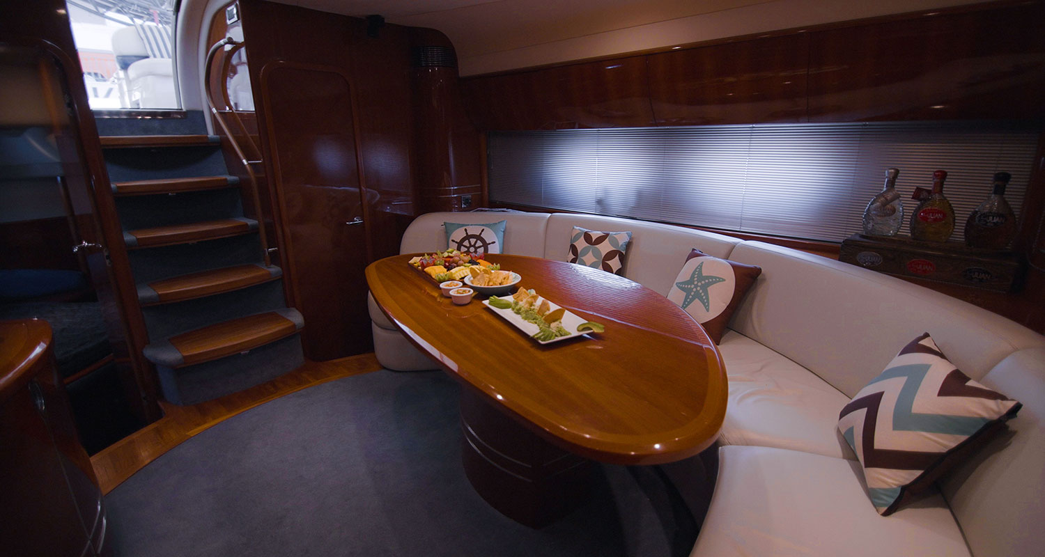 Dining on a Olivia Grace Yacht